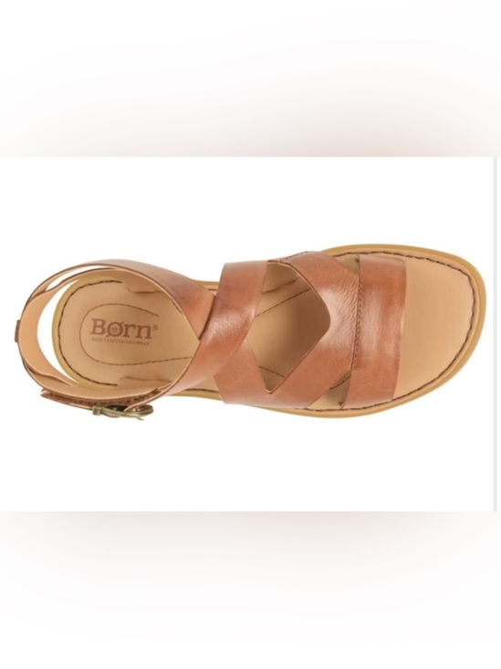 Born Shoes - Born Tan Leather Crisscross comfortable cushioned strappy Sandals